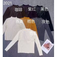 批发镂空烫钻针织衫女秋冬欧货性感<b class='q'>网纱</b>拼接上衣半高领内搭<b class='q'>打底衫</b>毛衣