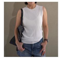 批发吊带背心女2026春季新款修身无袖针织打底衫弹力圆领t恤内搭上衣