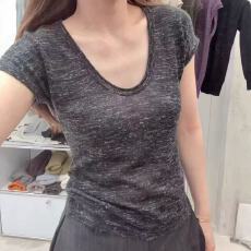 批发2026夏季新款<b class='q'>时尚</b>设计感打底衫显瘦U领简约修身显瘦内搭纯色上衣