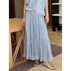 批发法式超仙纯色拼接蛋糕超大裙摆<b class='q'>网纱</b>半身裙女春松紧腰显瘦遮胯<b class='q'>长裙</b>