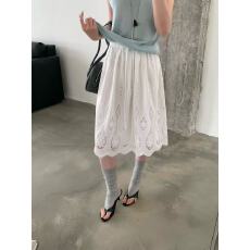 批发2026春季<b class='q'>新款</b>法式复古设计感镂空时髦抽绳<b class='q'>半身裙</b>休闲纯色中长裙女