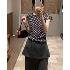 批发韩系甜辣甜美V领碎花吊带背心女夏设计感内搭外穿荷叶边轻薄上衣