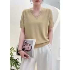 批发2026新款<b class='q'>妈妈</b>装时尚气质烫钻短袖t恤女洋气减龄修身显瘦百搭上衣