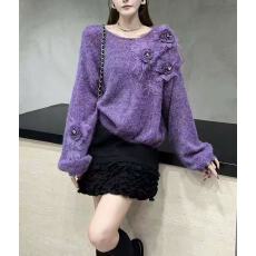 批发潮流公主LSV<b class='q'>正品</b>2025秋冬新款<b class='q'>女装</b>甜美气质花朵针织毛衣