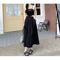 批发白色蝴蝶结半身<b class='q'>裙</b>女夏季薄款高腰垂坠感遮胯气质显瘦长款a字<b class='q'>伞</b><b class='q'>裙</b>