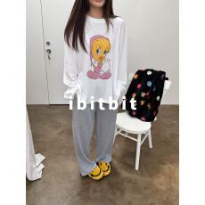 批发ins卡通印花长袖女2026新款<b class='q'>夏季</b>慵懒风长袖上衣防晒