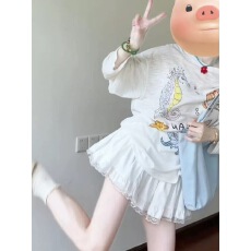 批发2026新款t恤加绒宽松内搭打底衫女夏季白色<b class='q'>中长款</b>上衣