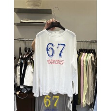 批发夏装2026新款美式字母数字印花圆领长袖T恤女薄款<b class='q'>防晒</b>上衣潮