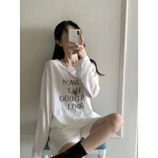 批发2026夏季新款韩版宽松莱赛尔天丝字母印花长袖T恤女<b class='q'>防晒</b>上衣潮