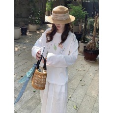 批发韩系花卉<b class='q'>防晒</b>罩衫长袖T恤女夏薄款微透显瘦慵懒风松弛上衣