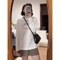 批发简约印花韩系百搭磨毛薄绒长袖T恤女短款内搭打底衫女秋<b class='q'>冬</b>可外穿