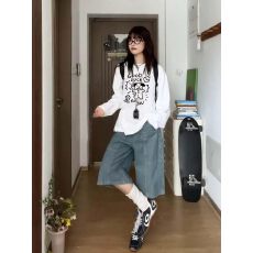 批发白色内搭长袖t恤女2026新款早秋纯棉宽松美式正肩<b class='q'>卫衣</b>打底衫上衣