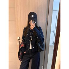 批发韩版洋气波点针织<b class='q'>外套</b>今年流行的爆款女装新款<b class='q'>上衣</b>巨好看百搭开衫