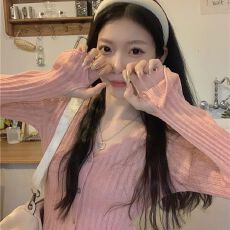 批发秋季韩版V领针织衫长袖上衣女开衫2025年超火小众秋装洋气ins