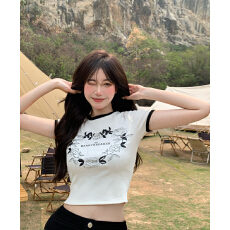 批发已出货 罗纹 春夏新款白色修身欧美<b class='q'>短袖</b>上衣露脐