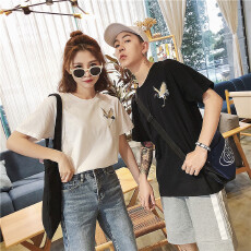 批发已出货 100%纯棉官图 夏季中国风体恤<b class='q'>半截</b><b class='q'>袖</b>刺绣仙鹤短<b class='q'>袖</b>T恤男女