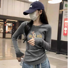 批发已出货【包芯纱】冷淡系独特别致长袖上衣欧货早秋新款女装打底