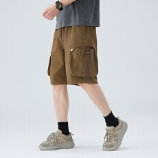 批发<b class='q'>高端</b>美式重磅潮牌工装短裤男2025新款纯棉宽松大码外穿休闲五分裤