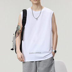 批发夏季纯棉无袖背心男宽松潮牌ins美式坎肩运动健身篮球短袖潮