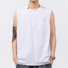 批发100棉夏季背心男款宽松运动休闲汗衫