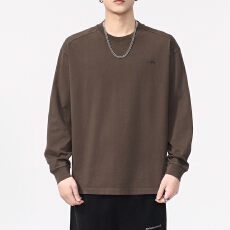 批发洗水款复古字母简约款长袖<b class='q'>T</b>