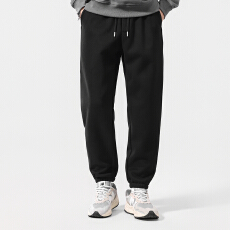 批发男士运动休闲长裤束脚宽松卫裤2025冬季加绒新款<b class='q'>潮</b>牌垂感直筒棉裤