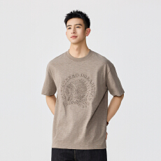 批发美式潮流酋长立体钢印半袖<b class='q'>T</b><b class='q'>恤</b><b class='q'>男</b>【含税价格:50.8】