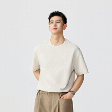 批发美式潮流拼色针织衫<b class='q'>短袖</b>男夏季新款 【含税价格:50.8】