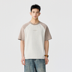 批发松弛感拉满撞色插肩袖宽松T恤{含税价格：59.8}