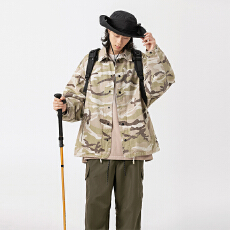 批发黑舰队美式高街<b class='q'>夏</b>威夷迷彩衬衫户外夹克男宽松休闲外套男士