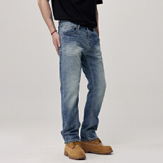 批发<b class='q'>欧美</b><b class='q'>高端</b>潮牌复古做旧欧货牛仔裤男士直筒修身潮流百搭耐磨长裤子