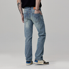 批发<b class='q'>欧美</b><b class='q'>高端</b>潮牌复古做旧欧货牛仔裤男士直筒修身潮流百搭耐磨长裤子