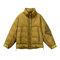 批发黑舰队<b class='q'>短</b>款羽绒服女款冬季新款宽松立领加厚保暖白鸭绒面包服外套