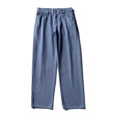 批发黑舰队秋冬季美式高街牛仔裤男款宽松直筒松紧腰多色男生裤子