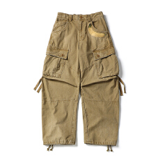 黑舰队秋季户外美式复古迷彩工装裤 潮牌宽松拼接宽松大口袋休闲