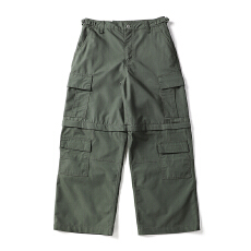 黑舰队美式潮牌多口袋可拆卸直筒工装裤男女秋季纯棉宽松休闲长裤