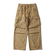 批发黑舰队潮艺品<b class='q'>美式</b>复古设计感多口袋工装裤男宽松高街直筒阔腿裤