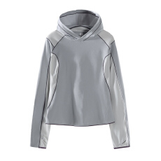 批发黑舰队<b class='q'>户外</b>吸湿速干连帽长袖T恤女登山徒步紧身辣妹甜酷运动<b class='q'>上衣</b>