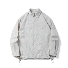 批发黑舰队日系潮牌<b class='q'>春</b>季速干长袖衬衫男宽松休闲百搭翻领衬衣工装外套