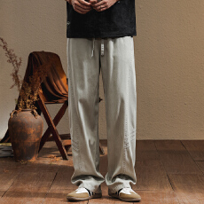 批发2025新款莱赛尔天丝棉春夏季休闲裤子男款<b class='q'>宽松</b>阔腿裤盖鞋凉感长裤