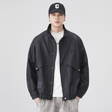 批发美式高街机车风PU皮夹克男士飞行员皮衣潮牌百搭立领防风大码外套