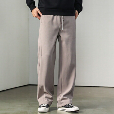 批发加绒休闲裤男士秋冬季2025新款潮流宽松直筒运动卫裤加厚裤子