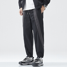 批发2024秋冬新款休闲裤男T800无氨弹仿棉拼接束脚潮牌大码男裤