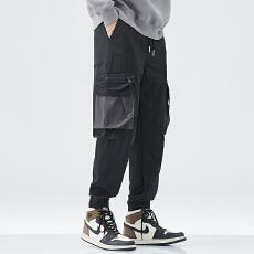 批发2024秋冬新款休闲裤男T800无氨弹仿棉工装裤多口袋束脚潮牌男裤