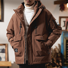 批发冬季新款新国标90鸭绒工装羽绒服男爆款大码2025男士加厚连帽外套