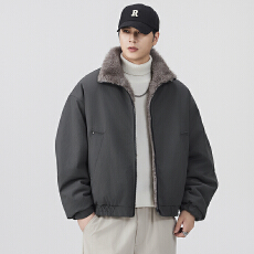 批发双面穿座山雕外套男秋冬季2025新款男士棉袄休闲宽松翻领棉衣