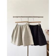 批发韩版甜美碎花高腰A字毛呢半身裙女秋冬显瘦减龄防走光伞裙中裙