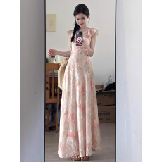 批发法式气质冷淡系独特别致小碎花<b class='q'>连衣裙</b>2026夏日绝美V领小裙子新款