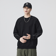 批发日系街潮套头亲肤卫衣<b class='q'>男生</b>秋冬通勤运动圆领<b class='q'>T</b><b class='q'>恤</b>上衣男