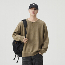 批发复古休闲透气亨利领<b class='q'>针织衫</b>男2025秋季新款秋冬高级感保暖毛衣